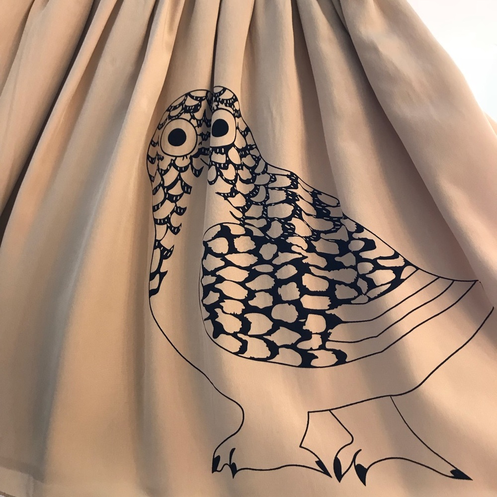 Anthropologie silk owl skirt